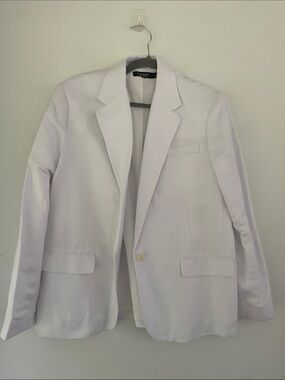 Lauren Ralph Lauren Black Label White Single-Button Blazer 18